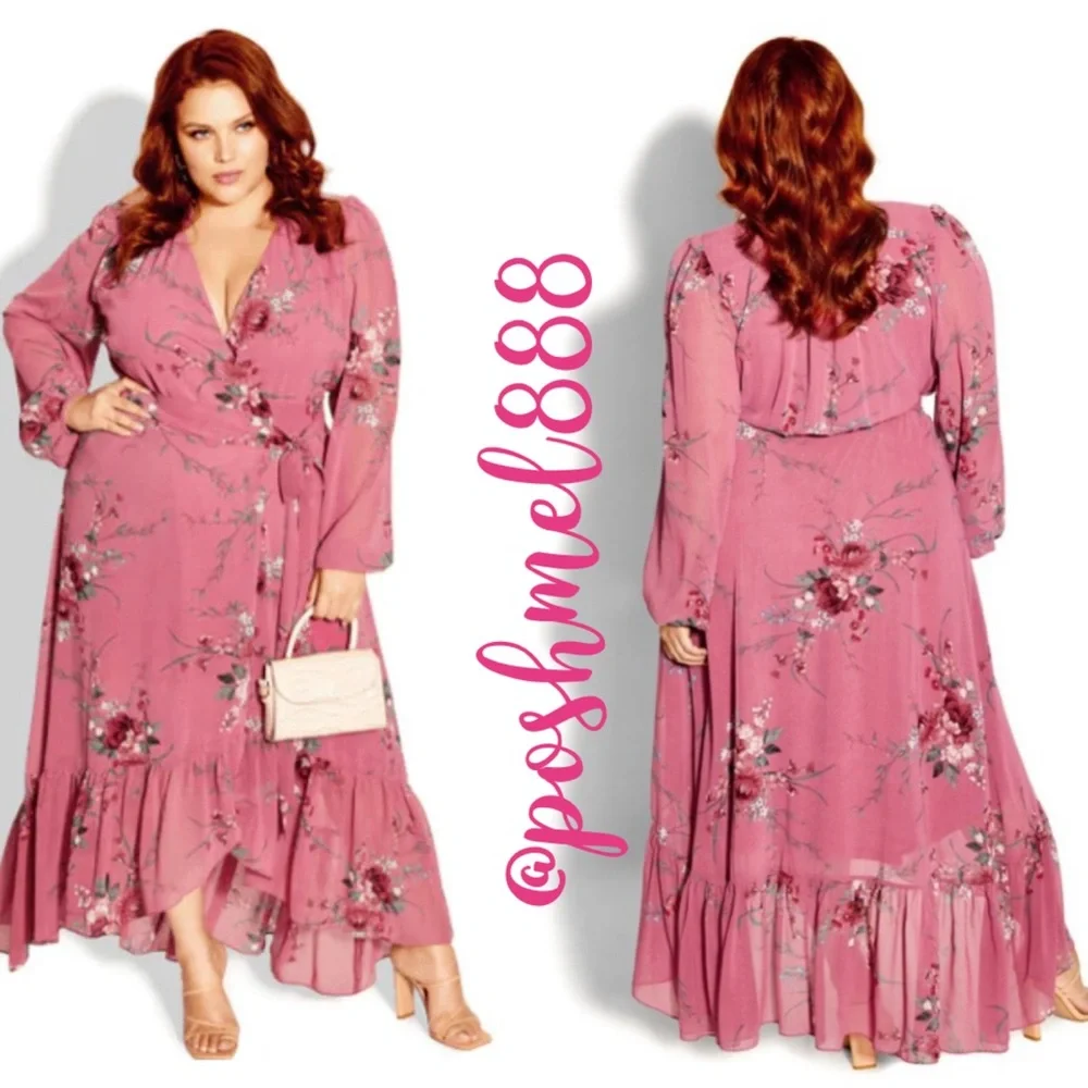 City Chic Blush Floral Maxi Dress - Picture 12 of 12